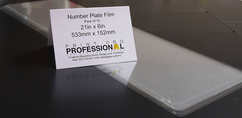 Film for Number Plate ABS 21in x 6in / 533mm x 152mm